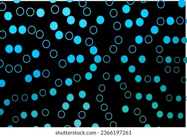 Azul oscuro, textura vectorial verde con discos. Ilustración abstracta moderna con gotas de agua coloridas. Plantilla completamente nueva para su libro de marca.