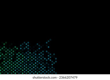 Dark Blue, Green vector texture with disks. Blurred bubbles on abstract background with colorful gradient. Completely new template for your brand book.