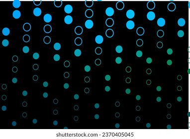 Dark Blue, Green vector texture with disks. Blurred decorative design in abstract style with bubbles. Design for business adverts.