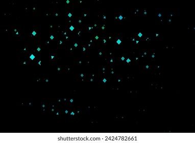 Dark blue, green vector texture in poly style with circles, cubes. Abstract gradient illustration with circles, triangles, cubes. Modern template for your landing page.