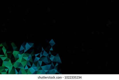 Dark Blue, Green vector triangle mosaic pattern. Brand-new colored illustration in blurry style with gradient. Triangular pattern for your business design.