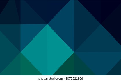 Dark Blue, Green vector triangle mosaic texture. Colorful illustration in polygonal style with gradient. That new template can be used for your brand book.