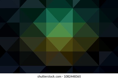Dark Blue, Green vector triangle mosaic cover. Colorful illustration in polygonal style with gradient. Brand new style for your business design.