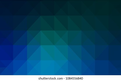 Dark Blue, Green vector triangle mosaic texture. Elegant bright polygonal illustration with gradient. The template for cell phone's backgrounds.