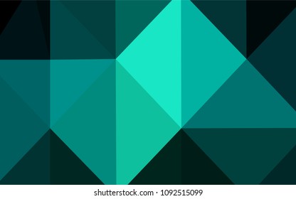 Dark Blue, Green vector triangle mosaic texture. Glitter abstract illustration with an elegant design. A new texture for your design.