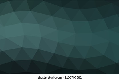 Dark Blue, Green vector triangle mosaic template. Modern geometrical abstract illustration with gradient. A completely new design for your business.