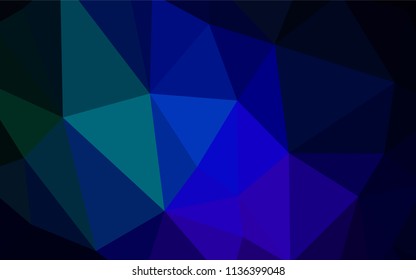 Dark Blue, Green vector triangle mosaic cover. Geometric illustration in Origami style with gradient.  A new texture for your web site.
