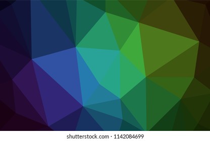 Dark Blue, Green vector triangle mosaic template. Colorful illustration in abstract style with triangles. A completely new design for your leaflet.
