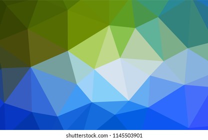 Dark Blue, Green vector triangle mosaic template. Colorful illustration in abstract style with triangles. Pattern for a brand book's backdrop.