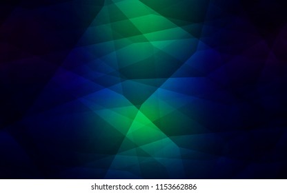 Dark Blue, Green vector triangle mosaic cover. Colorful abstract illustration with triangles. Completely new template for your banner.