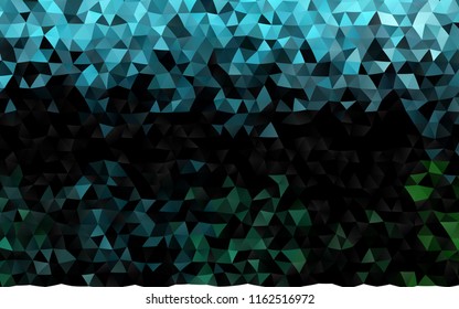 Dark Blue, Green vector triangle mosaic background. Colorful abstract illustration with gradient. The elegant pattern can be used as part of a brand book.