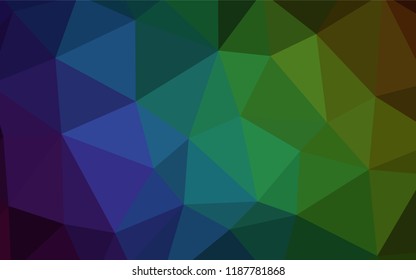 Dark Blue, Green vector triangle mosaic cover. Glitter abstract illustration with an elegant triangles. A new texture for your web site.