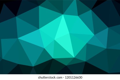 Dark Blue, Green vector triangle mosaic template. Polygonal abstract illustration with gradient. Brand new design for your business.