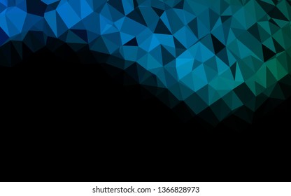 Dark Blue, Green vector triangle mosaic texture. Colorful illustration in Origami style with gradient.  Textured pattern for background.