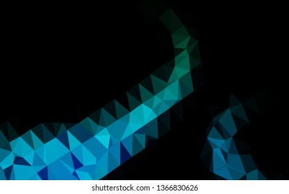 Dark Blue, Green vector triangle mosaic texture. Colorful illustration in abstract style with gradient. Textured pattern for background.