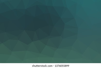 Dark Blue, Green vector triangle mosaic template. Shining colored illustration in a Brand new style. Textured pattern for background.