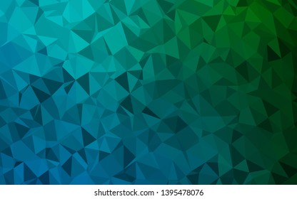 Dark Blue, Green vector triangle mosaic cover. Colorful abstract illustration with gradient. Completely new template for your business design.