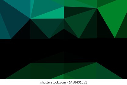 Dark Blue, Green vector triangle mosaic texture. Shining colored illustration in a Brand new style. Template for your brand book.