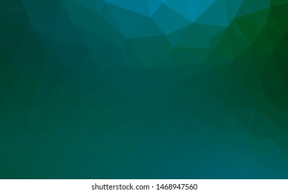 Dark Blue, Green vector triangle mosaic cover. A completely new color illustration in a vague style. Brand new style for your business design.