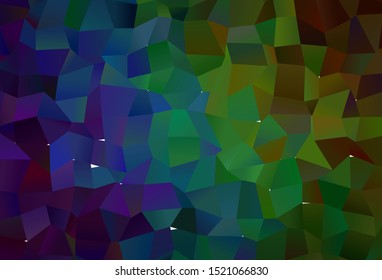 Dark Blue, Green vector triangle mosaic background. Modern abstract illustration with triangles. A new texture for your web site.
