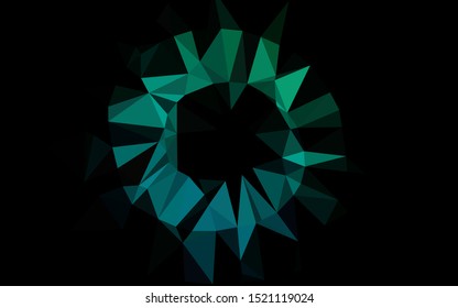 Dark Blue, Green vector triangle mosaic texture. A vague abstract illustration with gradient. Elegant pattern for a brand book.