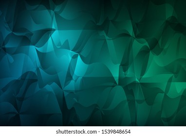 Dark Blue, Green vector triangle mosaic background. Colorful illustration in abstract style with triangles. Triangular pattern for your design.