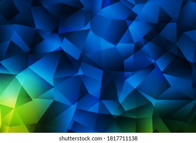 Dark Blue, Green vector triangle mosaic texture. A sample with polygonal shapes. Template for cell phone's backgrounds.