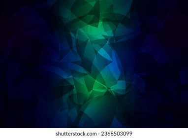 Dark Blue, Green vector triangle mosaic background. A sample with polygonal shapes. Completely new template for your banner.