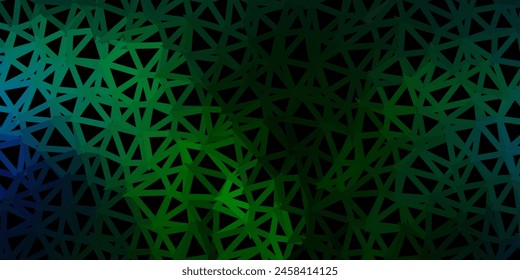 Fondo de mosaico triángulo de Vector azul oscuro, verde. Ilustración en estilo de cristal roto con triángulos. Diseño de páginas de destino.