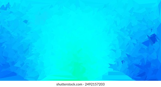 Dark blue, green vector triangle mosaic wallpaper. Abstract illustration with elegant gradient triangles. Multipurpose app design.