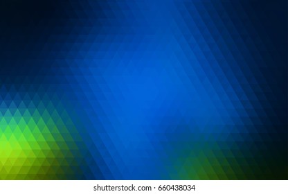 Dark Blue, Green vector triangle mosaic template. Glitter abstract illustration with an elegant design. The template can be used as a background for cell phones.