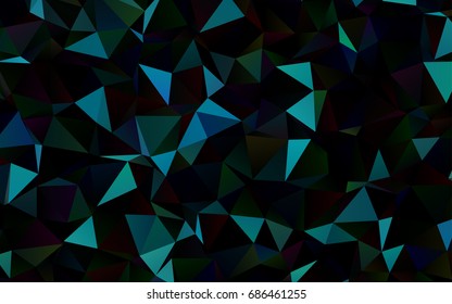 Dark Blue, Green vector triangle mosaic background. A completely new color illustration in a vague style. The elegant pattern can be used as part of a brand book.