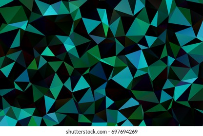 Dark Blue, Green vector triangle mosaic background. A completely new color illustration in a vague style. A new texture for your design.