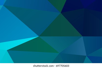 Dark Blue, Green vector triangle mosaic pattern. Modern geometrical abstract illustration with gradient. The template can be used as a background for cell phones.