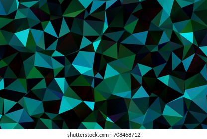 Dark Blue, Green vector triangle mosaic pattern. Shining illustration, which consist of triangles. Triangular pattern for your business design.