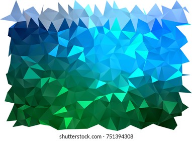 Dark Blue, Green vector triangle mosaic pattern. Shining colored illustration in a brand-new style. Brand-new style for your business design.