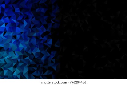 Dark Blue, Green vector triangle mosaic pattern. Shining illustration, which consist of triangles. The polygonal design can be used for your web site.