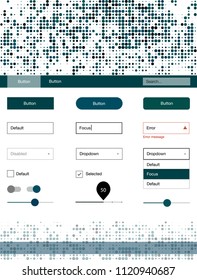 Dark Blue, Green vector ui ux kit with circles. Decorative ui kit design in abstract style with colorful dots. Modern template for your landing page.