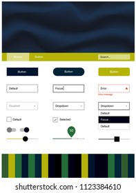 Dark Blue, Green vector ui kit with bubble shapes. Colorful illustration in abstract memphis style with gradient. This sample is for your website.