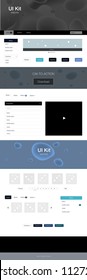 Dark Blue, Green vector ui ux kit with lines, ovals. Modern gradient abstract illustration with bandy lines. This template you can use for landing pages.