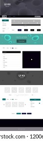 Dark Blue, Green vector ui ux kit with lines, ovals. Colorful illustration in abstract memphis style with gradient. Simple colorful design for websites.