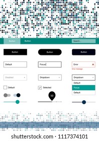 Dark Blue, Green vector web ui kit with spheres. Colorful Style guide with circles on abstract background. Simple colorful design for websites.
