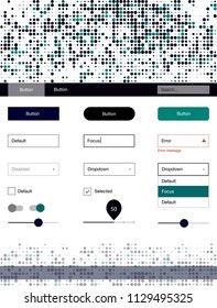 Dark Blue, Green vector web ui kit with spheres. Decorative ui kit design in abstract style with colorful dots. This sample is for your landing page.