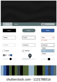 Dark Blue, Green vector web ui kit with lamp shapes. Elegant bright illustration with gradient  in memphis style. This sample is for your website.