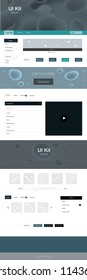 Dark Blue, Green vector web ui kit with lamp shapes. Creative illustration in halftone marble style with gradient. Modern template for your landing page.