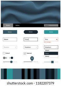 Dark Blue, Green vector web ui kit with lamp shapes. Modern gradient abstract illustration with bandy lines. Beautiful layout for websites, landing pages.