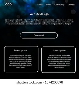 Dark Blue, Green vector web ui kit with nebula stars. Decorative ui kit design in abstract style with colorful sky. Beautiful layout for websites, landing pages.