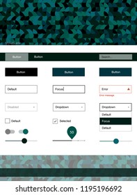 Dark Blue, Green vector wireframe kit with dots. Decorative ui kit design in abstract style with colorful dots. This template you can use for websites.