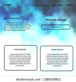 Dark Blue, Green vector wireframe kit with galaxy stars. Modern Style guide with colorful gradient sky in its header. Simple colorful design for websites.