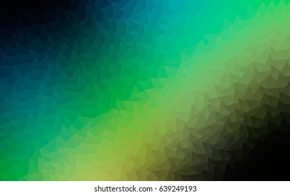 Dark Blue, Green, yellow vector low poly background. A sample with a polygonal design. Illustration in polygonal style with repeating squares